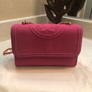 Tory Burch Fleming snake crossbody